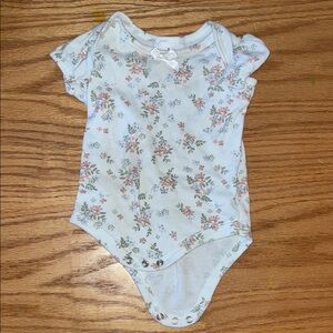 Nicole Miller Floral Kids Bodysuit in Cream and Pink